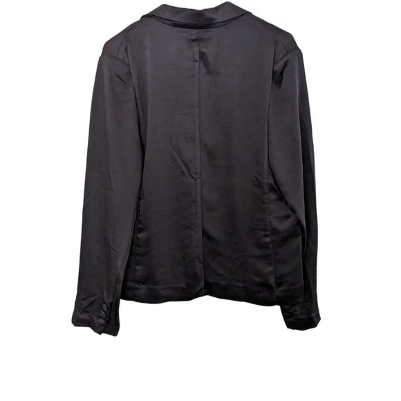 Lulu's Trending Up Black Satin Blazer - Picture 3 of 5